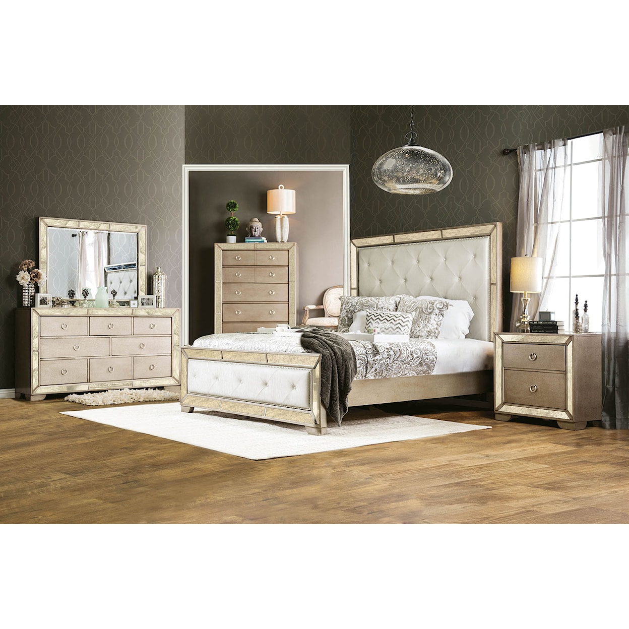 Furniture of America Loraine 5-Piece Queen Bedroom Set