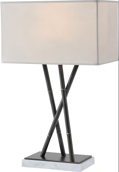 Contemporary Table Lamp with Bamboo Detailing