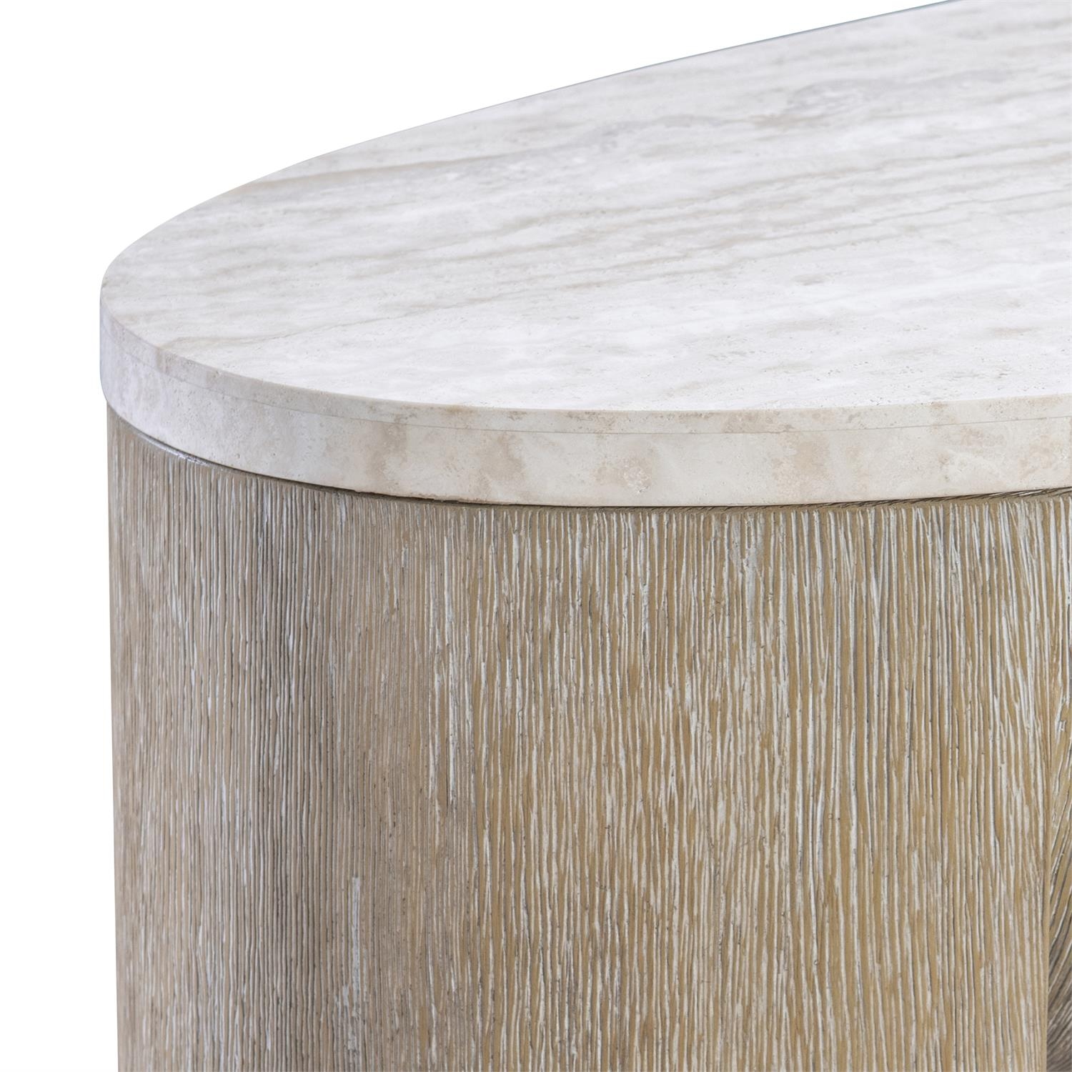 Bernhardt Loggia Loggia Travertine-Top Oval Console Table