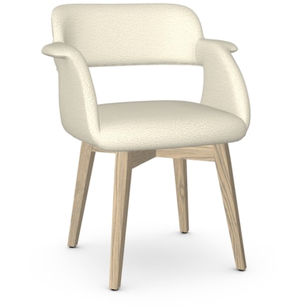 Upholstered Solid Ash Dining Arm Chair