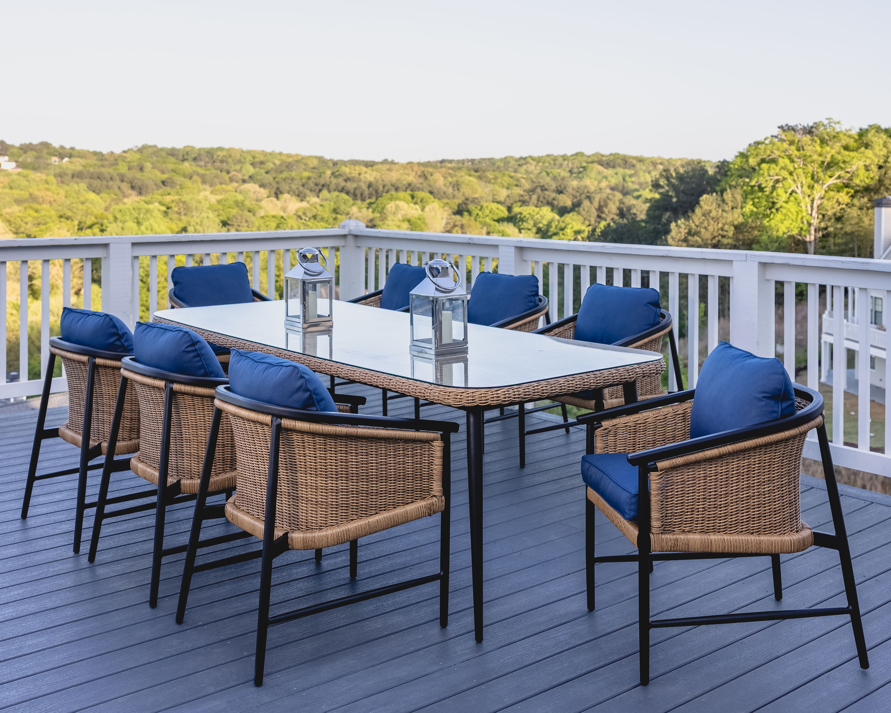 9-pc. Modern Woven-Vinyl Dining Set