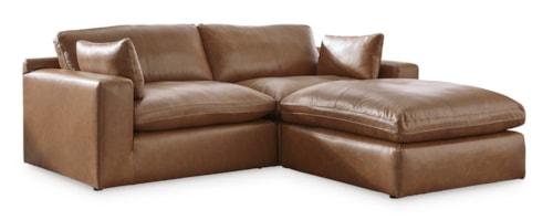 Leather Match Modular Sectional with Ottoman