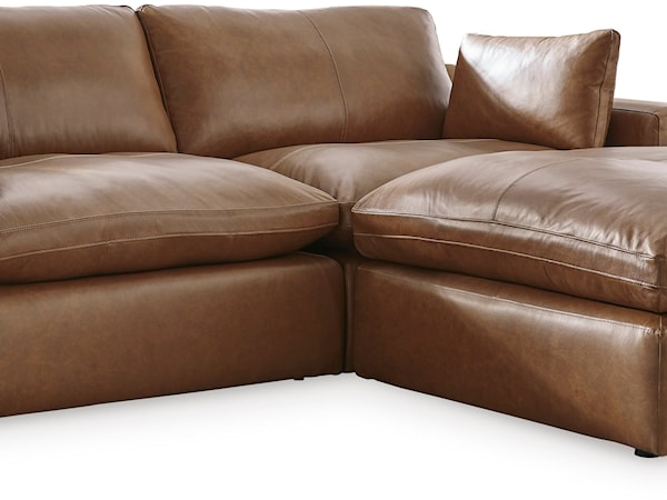 Leather Match Modular Sectional with Ottoman