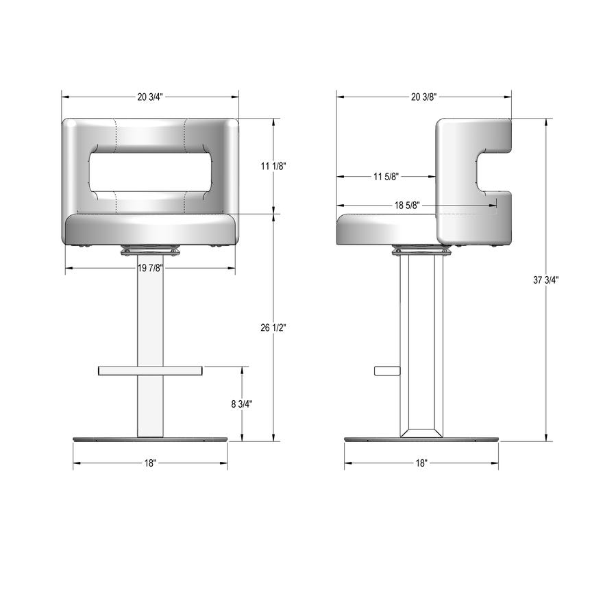 Upholstered Counter Height Swivel Stool