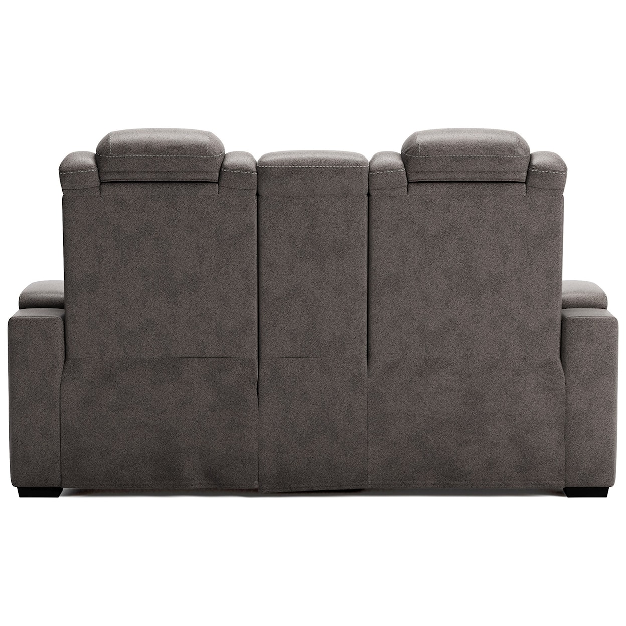 Signature Design by Ashley Hyllmont Pwr Rec Loveseat with Console and Adj Hdrsts