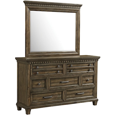 Dresser and Mirror Set