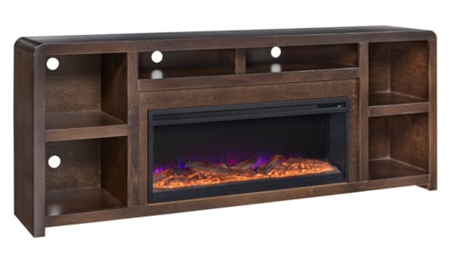 Contemporary 84" Fireplace Console6-Shelf 84" Fireplace Console with Wire Management