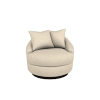 Customizable Swivel Barrel Chair with Two Pillows