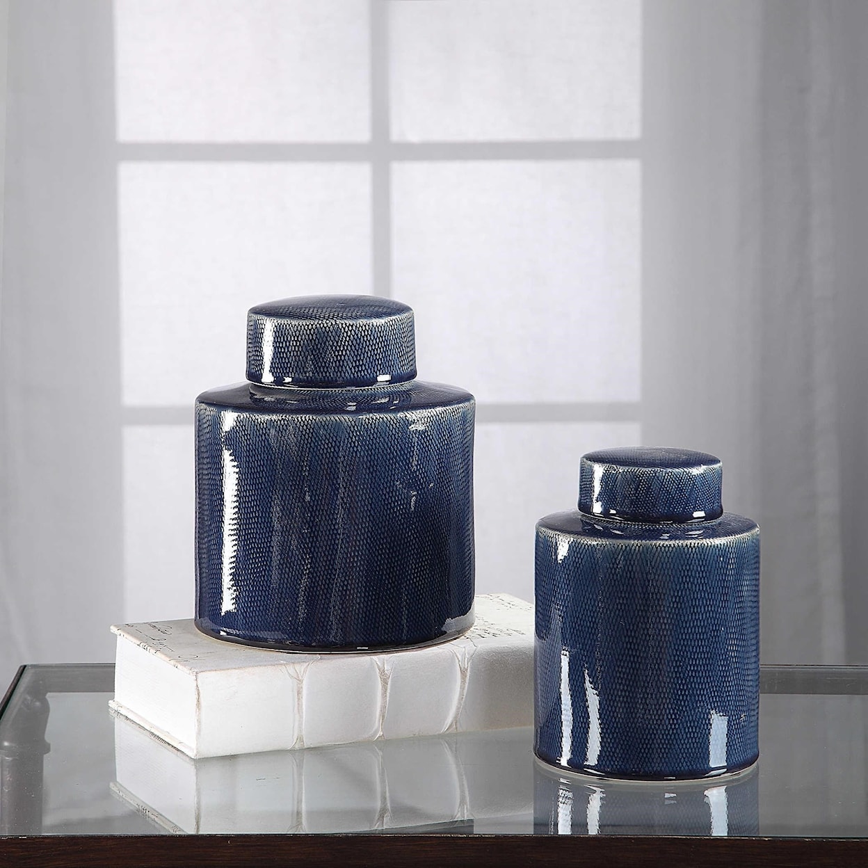 Uttermost Accessories Saniya Blue Containers, S/2