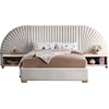 Meridian Furniture Cleo 3-Piece Cream Velvet King Bedroom Set