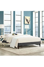 Modway Tessie Queen Vinyl Bed Frame with Squared Tapered Legs