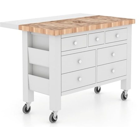 Transitional Customizable Kitchen Island with Drop Leaf