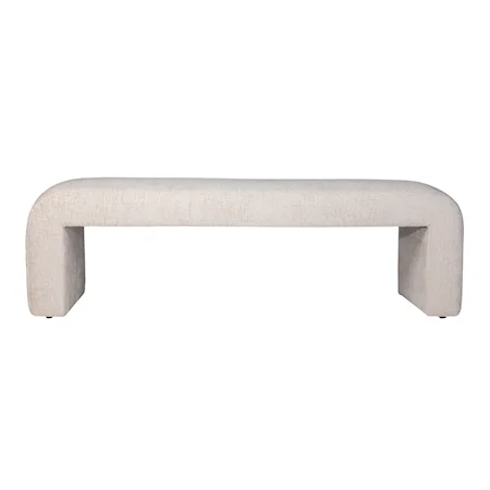 Sophia Casual Large Upholstered Accent Bench - Natural