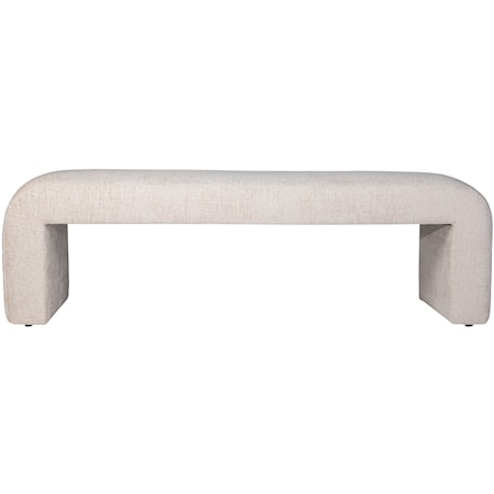 Sophia Casual Large Upholstered Accent Bench - Natural