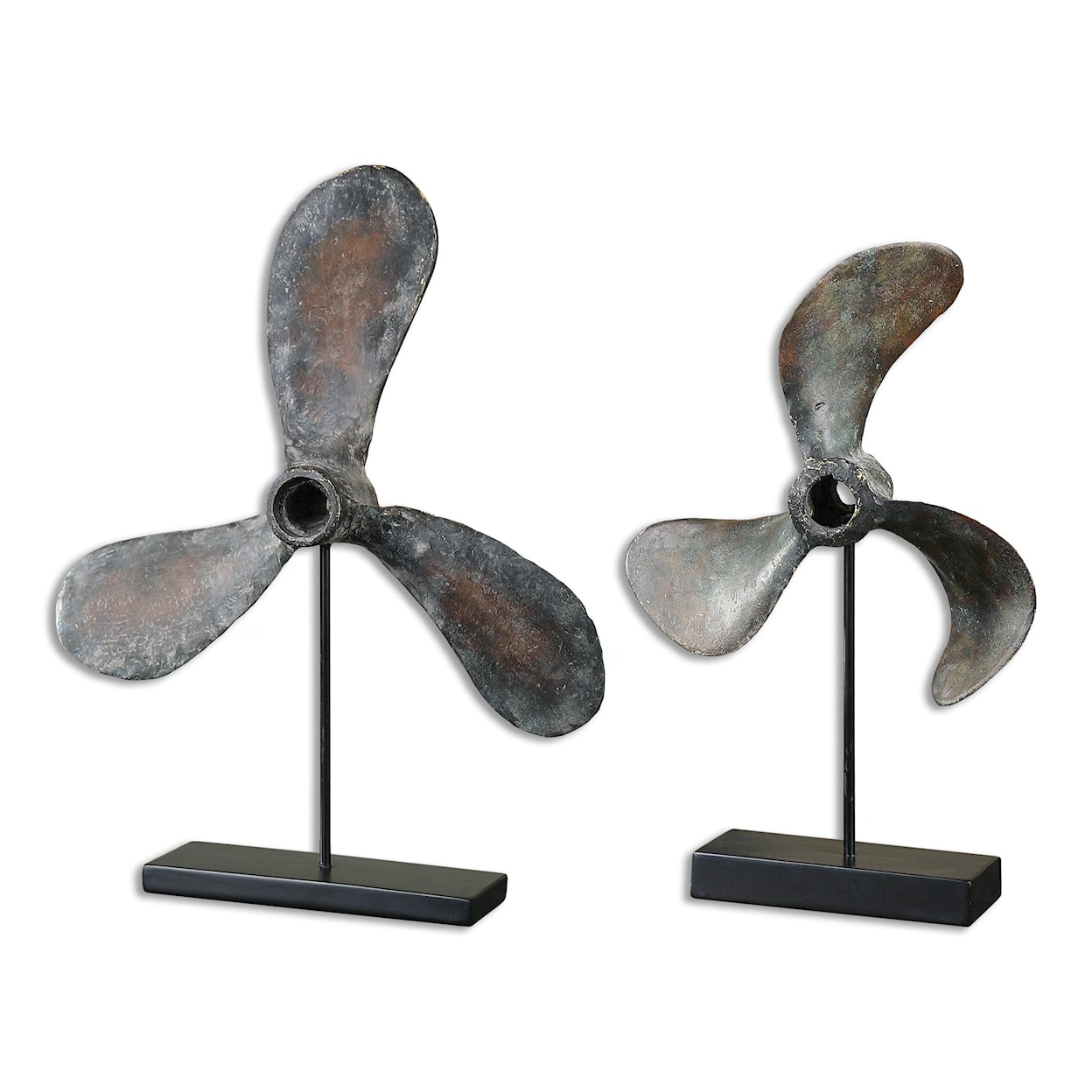 Uttermost Accessories - Statues and Figurines Propellers Rust Sculptures, S/2