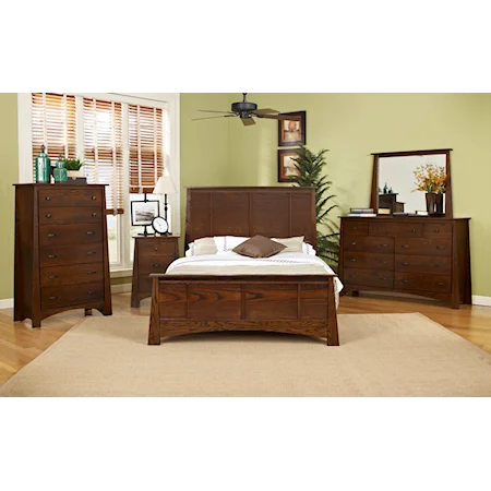 Unity Transitional 5-Piece Queen Panel Bed Bedroom Set