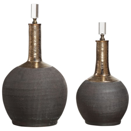 Arnav Matte Black Bottles, S/2