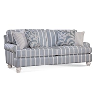 Transitional Queen Sleeper Sofa with Turned Legs