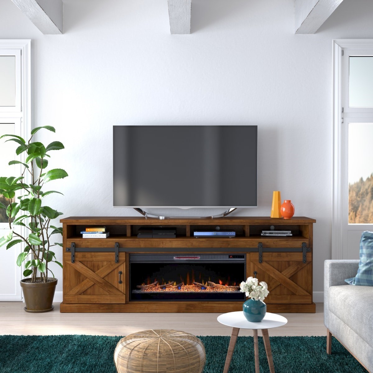 92" Fireplace Console