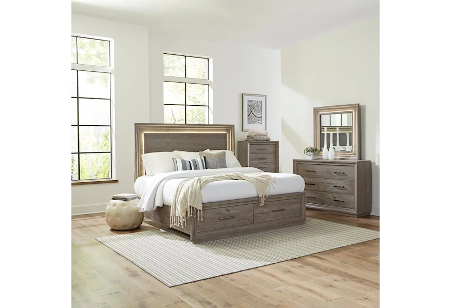 Horizons Queen Storage Bed, Dresser & Mirror, Chest by Liberty Furniture at Royal Furniture