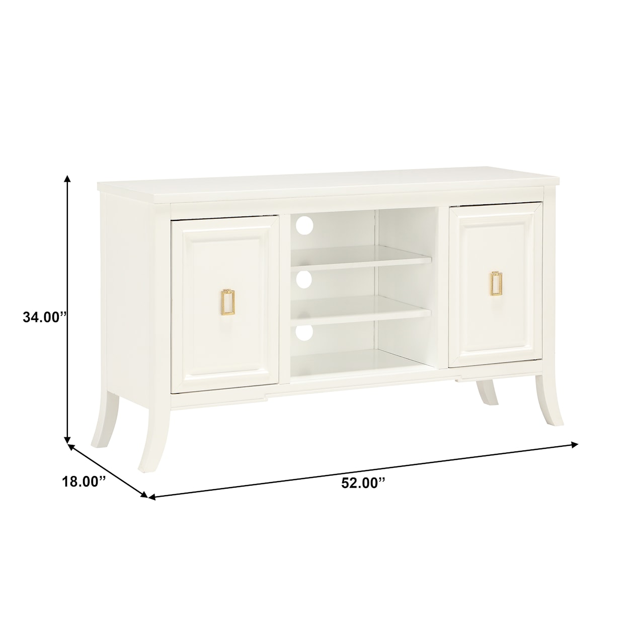 Accentrics Home Accents Modern 2 Door TV Console in White