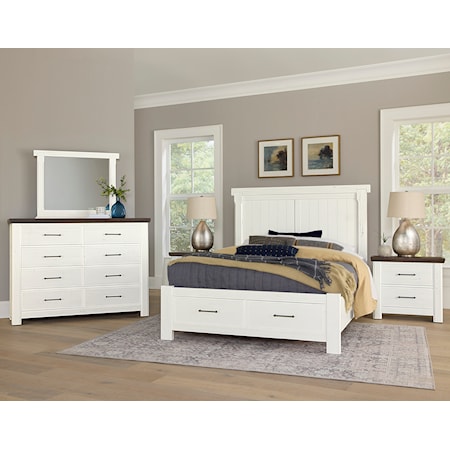 Transitional Rustic 5-Piece King Dovetail Storage Bedroom Set