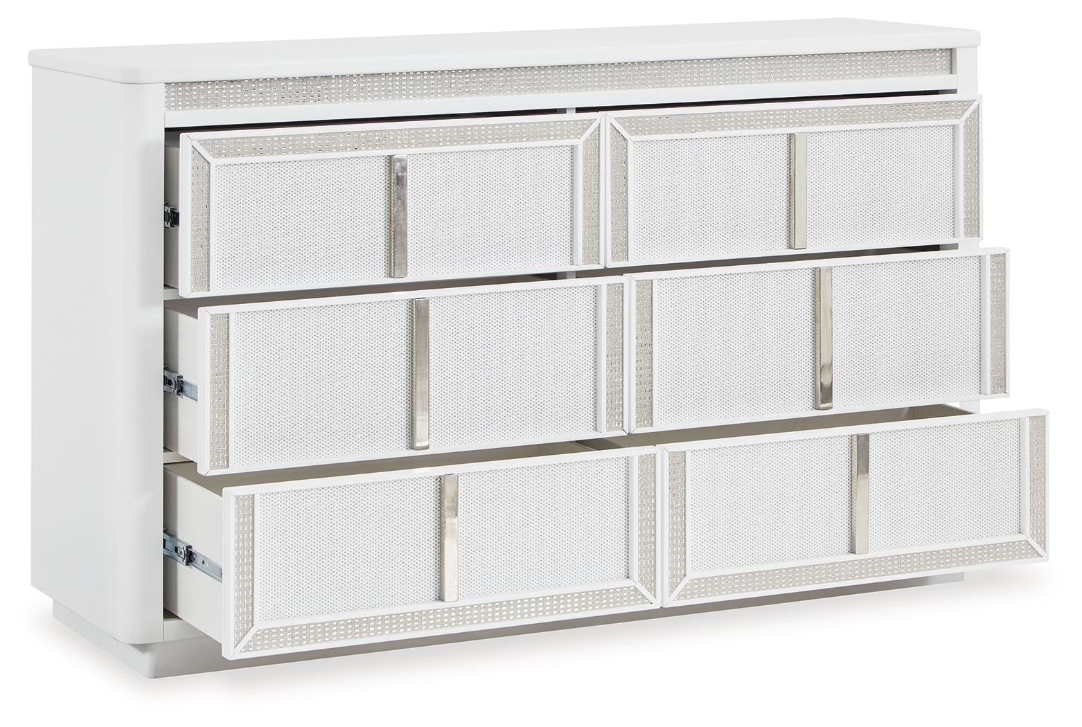 uptown white and gold dresser by rachael ray Home Alexis 000028529434 6 Drawer with Accents | Crowley Furniture & Mattress D x 56 in