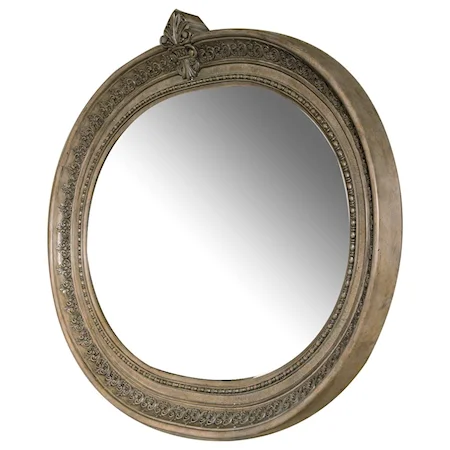 Round Wall Mirror with Ornate Detailing