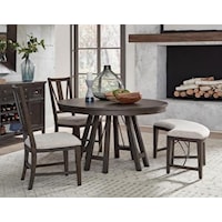 Casual 4-Piece Table Set with Chairs and Bench