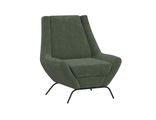Contemporary Upholstered Accent Chair with Metal Base