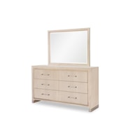 Contemporary 6-Drawer Dresser and Mirror Set