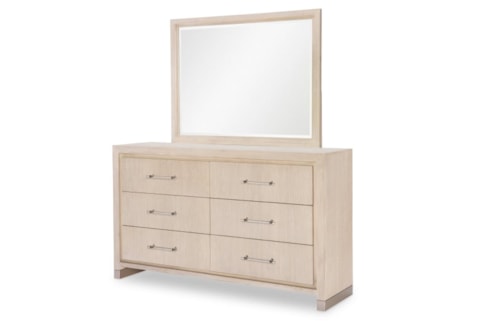 Contemporary 6-Drawer Dresser and Mirror Set