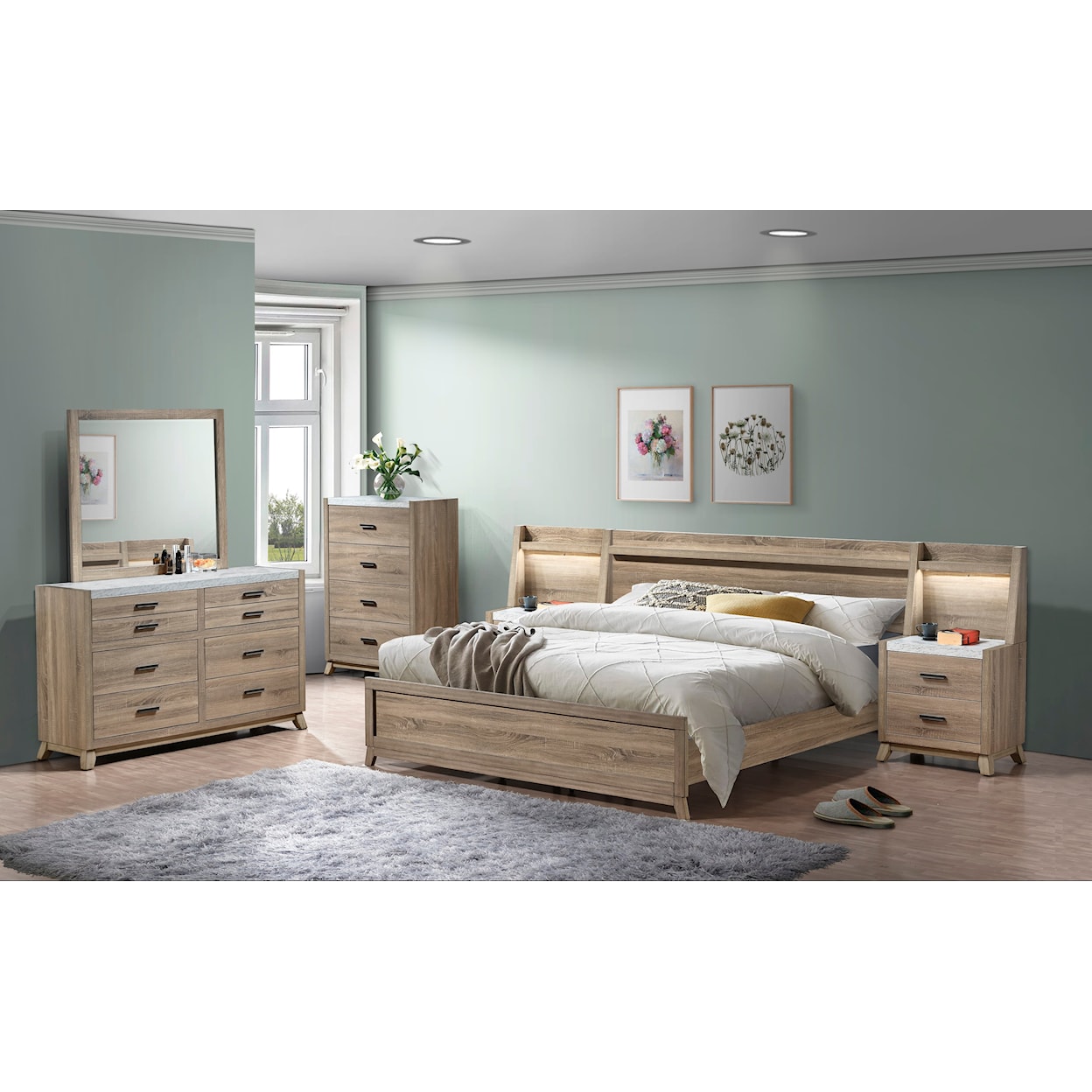 Crown Mark TILSTON 5-Piece Bedroom Set - Queen