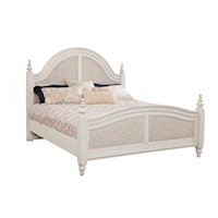 King Woven Bed with Upholstered Headboard and Footboard