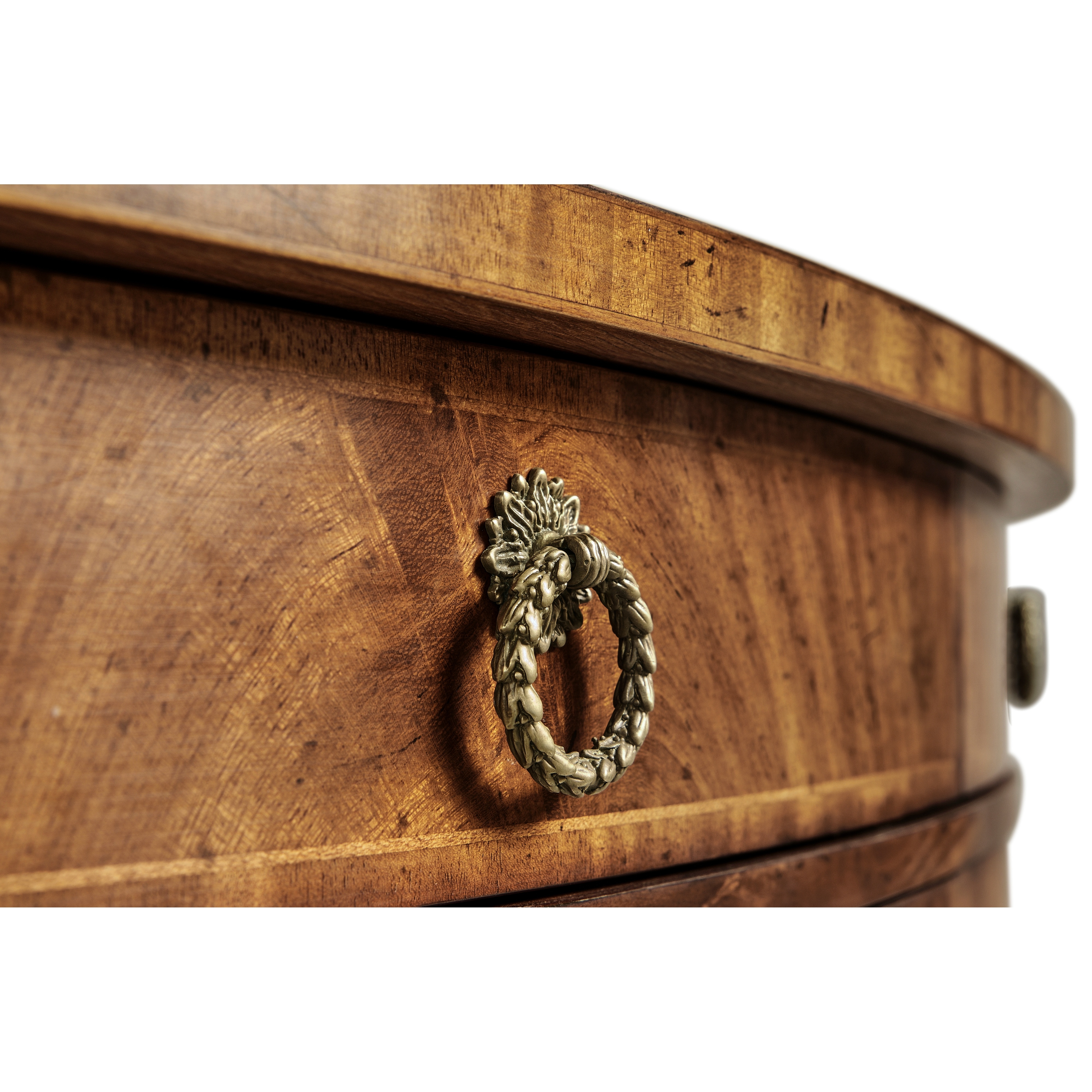 Jonathan Charles JC Traditional Crotch Walnut Demilune Sideboard