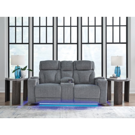 Pwr Rec Loveseat/Con/Adj Hdrst