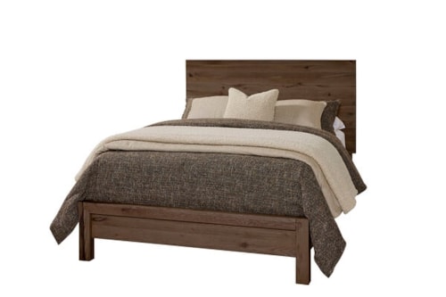 Transitional Queen Plank Bed with Low-Profile Footboard