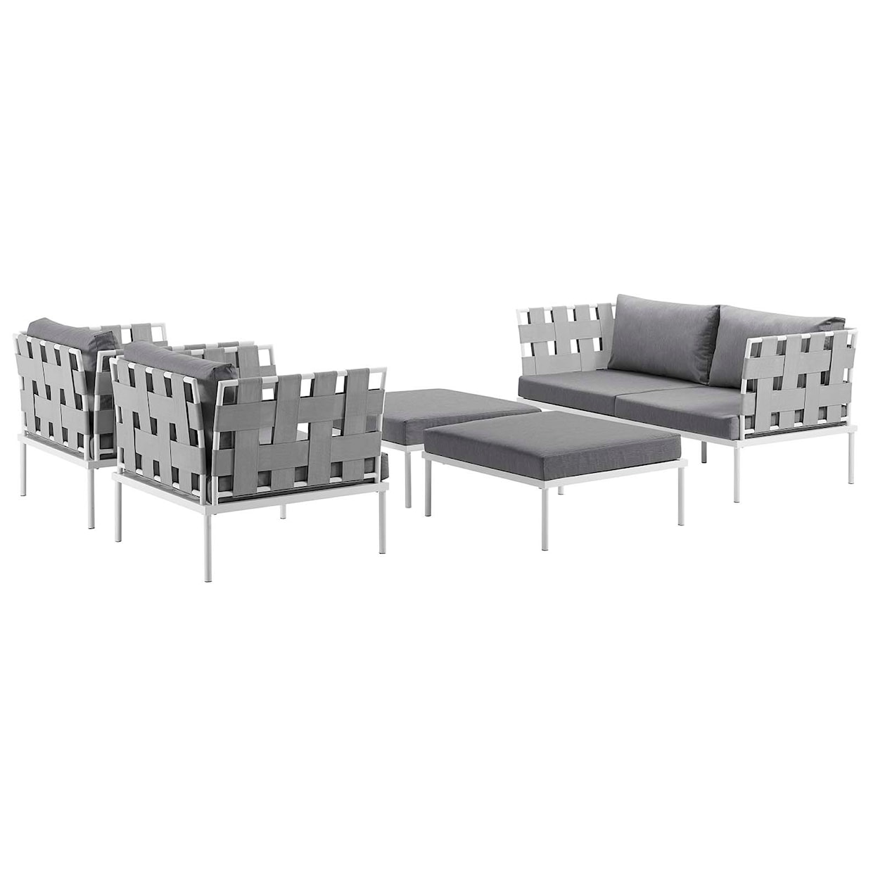 Modway Harmony Outdoor 5 Piece Sectional Sofa Set