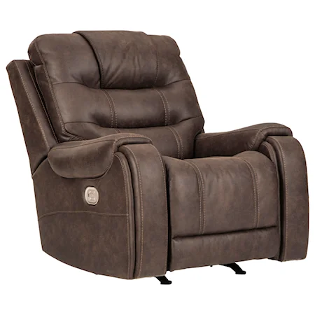 Power Recliner with Adjustable Headrest and Built-In USB Port