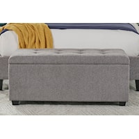 Transitional Upholstered Storage Bench with Soft Close Hinges