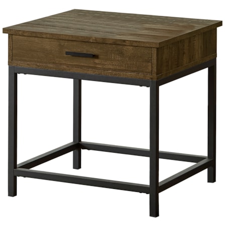 JONI BROWN OAK END TABLE W/DRAWER |