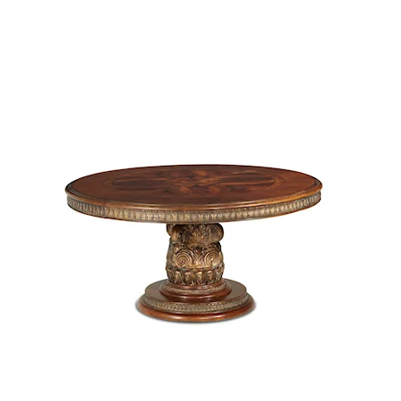 Traditional Round Dining Table with Removable Leaf