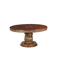 Traditional Round Dining Table with Removable Leaf