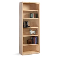 Customizable 30 X 84 Solid Pine Bookcase with 5 Open Shelves