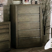 Transitional 5-Drawer Chest with Felt Lined Top Drawers