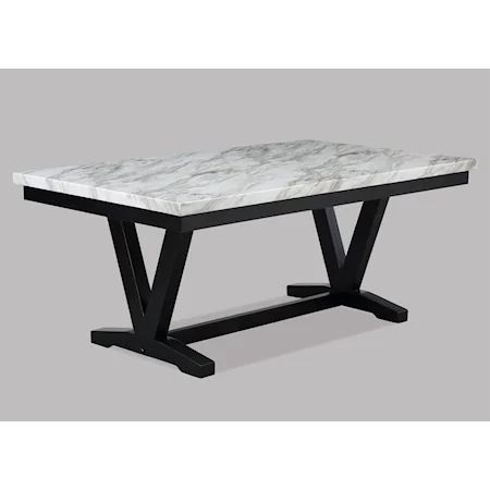 Contemporary Dining Table with Faux Marble Table Top