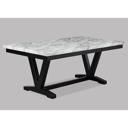 Dining Table with Faux Marble Table Top