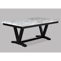 Contemporary Dining Table with Faux Marble Table Top