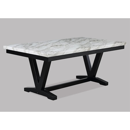 Dining Table with Faux Marble Table Top