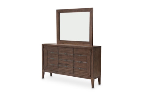 2-Piece Rustic Sideboard and Mirror Set